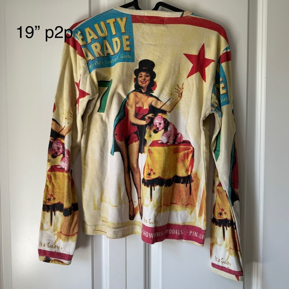 Vintage Y2K Pin-Up Girl Long Sleeve Tee by WORK - Picture 6 of 6